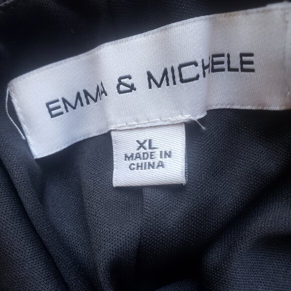 Emma & Michele Long Flowered Dress Blk & White Size XL - Picture 4 of 4